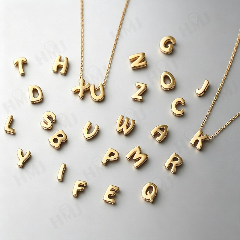 Women Accessories Name In English - Letterketting S925 verzilverd 18K goud mini