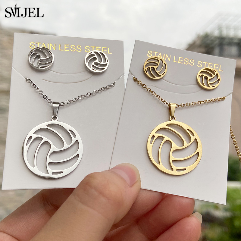 Women'S Volleyball Accessories - Roestvrijstalen Volleybal Sieraden Set Voor Vrouwen