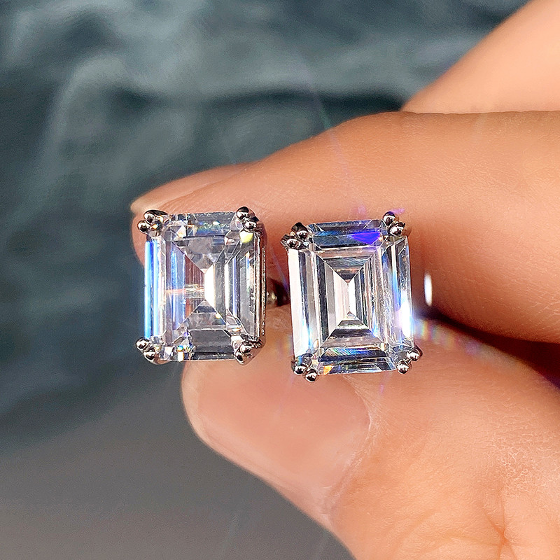 Women'S Accessories Jewelry Sale - Huitan Geometrisch Vierkant Zirkonia Kristal Oorknopjes
