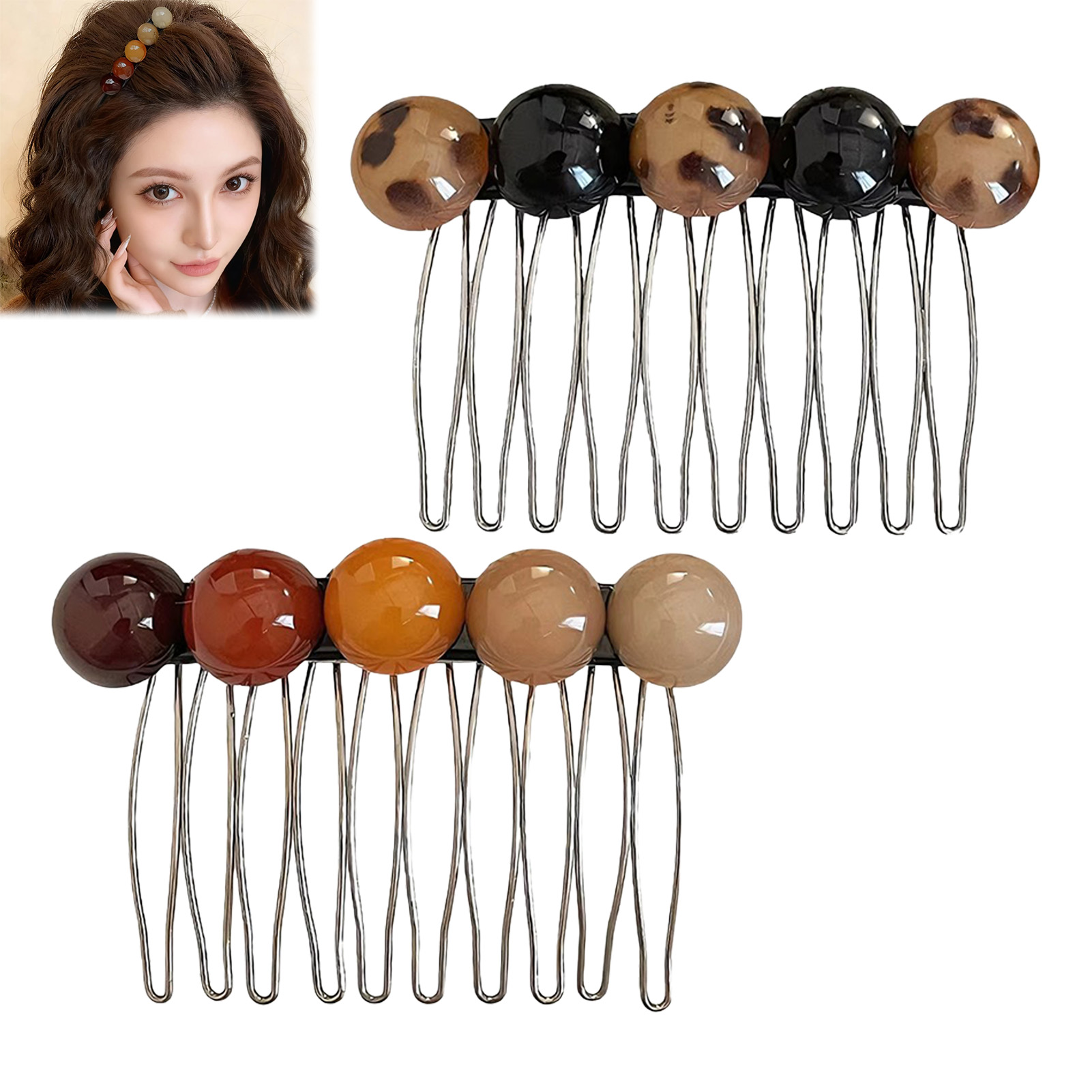 Women Accessories On Sale - Koreaanse stijl eenvoudige kralen haar kamclips
