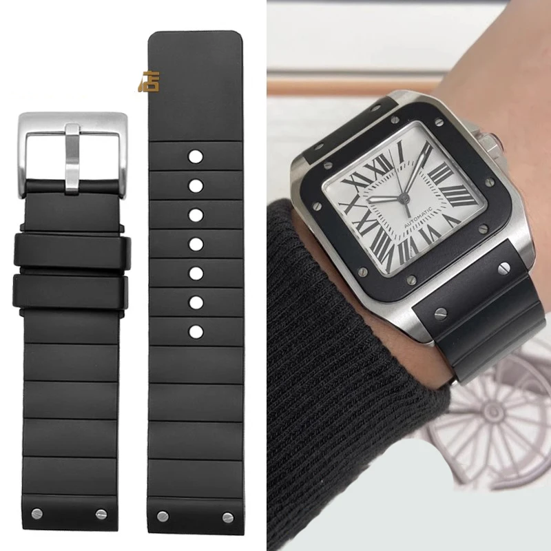 Women'S Accessories Cartier - Horlogeband Voor Cartier Santos100 Siliconen Horlogeband