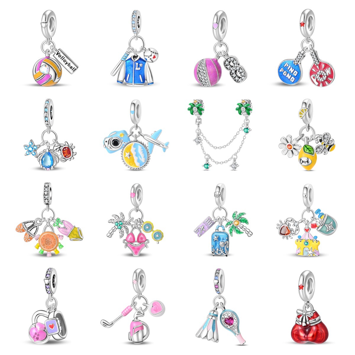 Women'S Volleyball Accessories - Originele Charms verzilverde kralen passen op