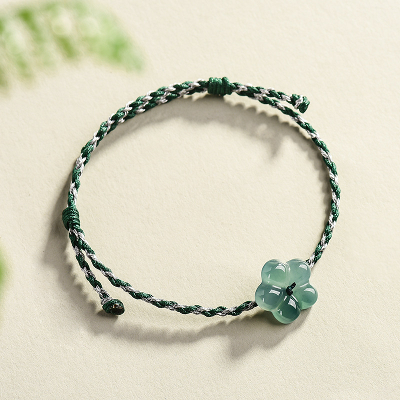 Women Accessories Bracelet - Birmese Jadeïet Bloemarmband Natuurlijke Jade Charme