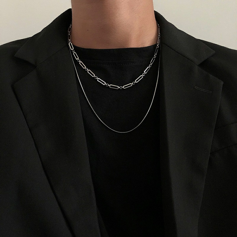 Women'S Emo Accessories - 2023 Trendy Roestvrij Stee Double Layer