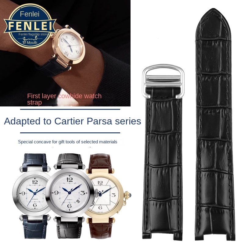 Women'S Accessories Cartier - Voor Cartier PASHA Horlogeband Notch Lederen