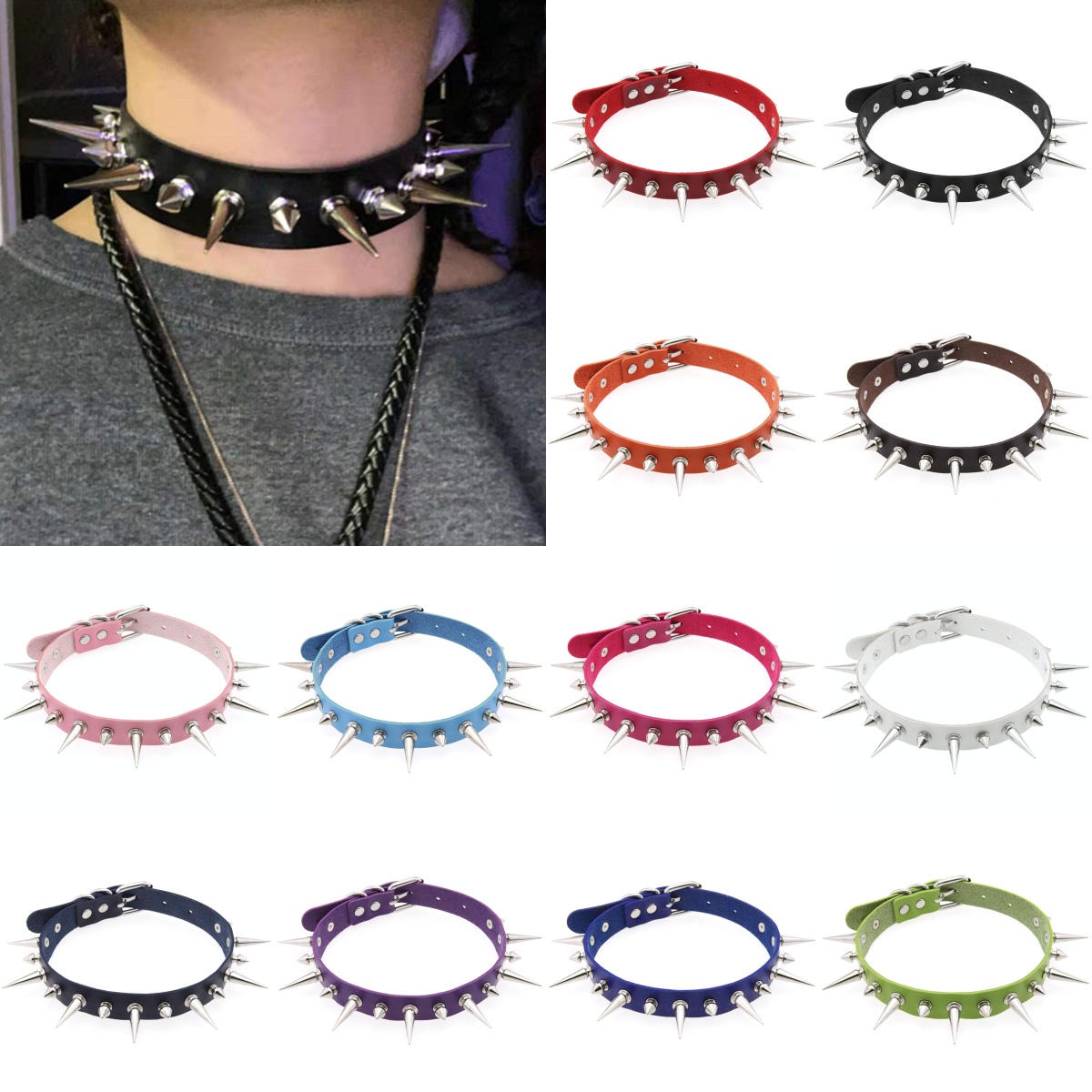 Women'S Emo Accessories - 12 Kleuren Halloween Emo Cosplay Goth