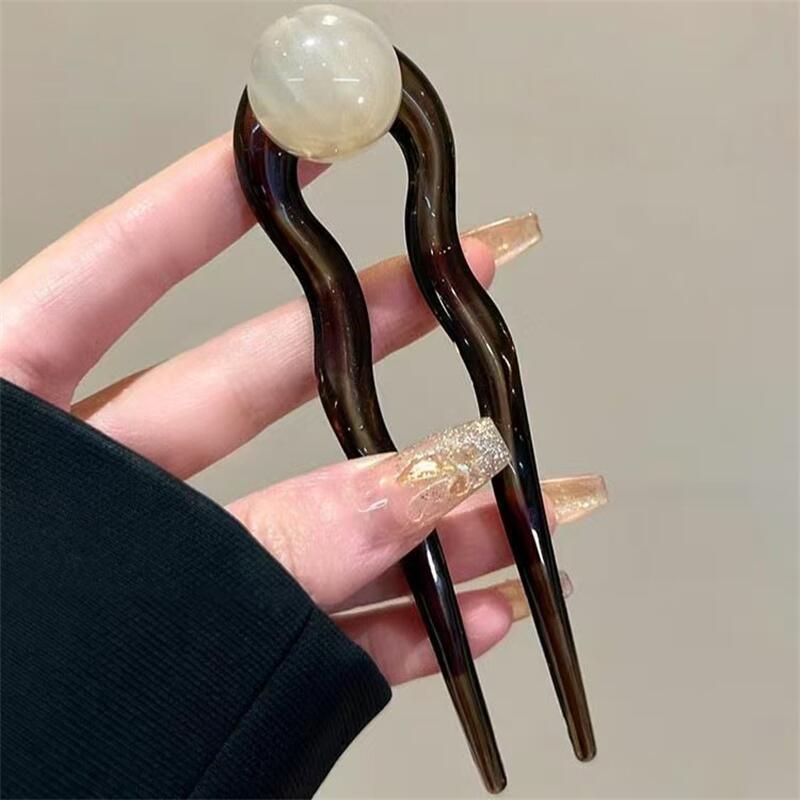 Mode gekleurde parel U-vormige - Hair Fork Stick recensie en prijs