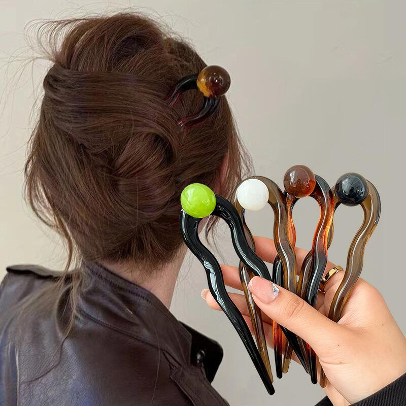 Mode gekleurde parel U-vormige - Hair Fork Stick recensie en prijs