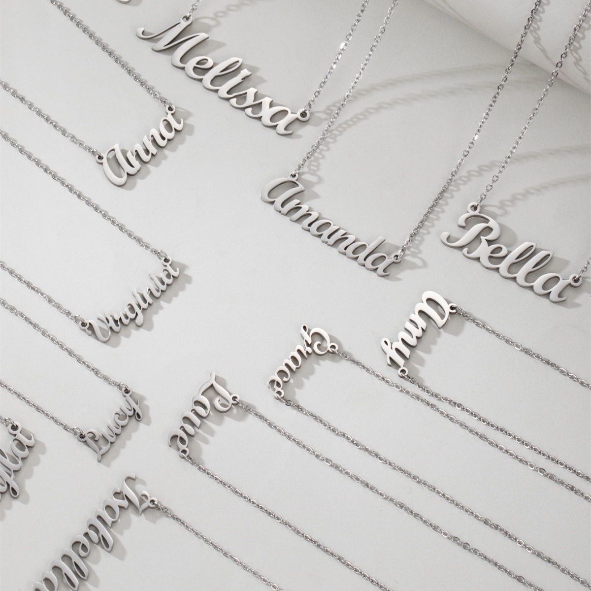 1 stalen Engelse naamketting,  - Women Accessories Name In English recensie en prijs