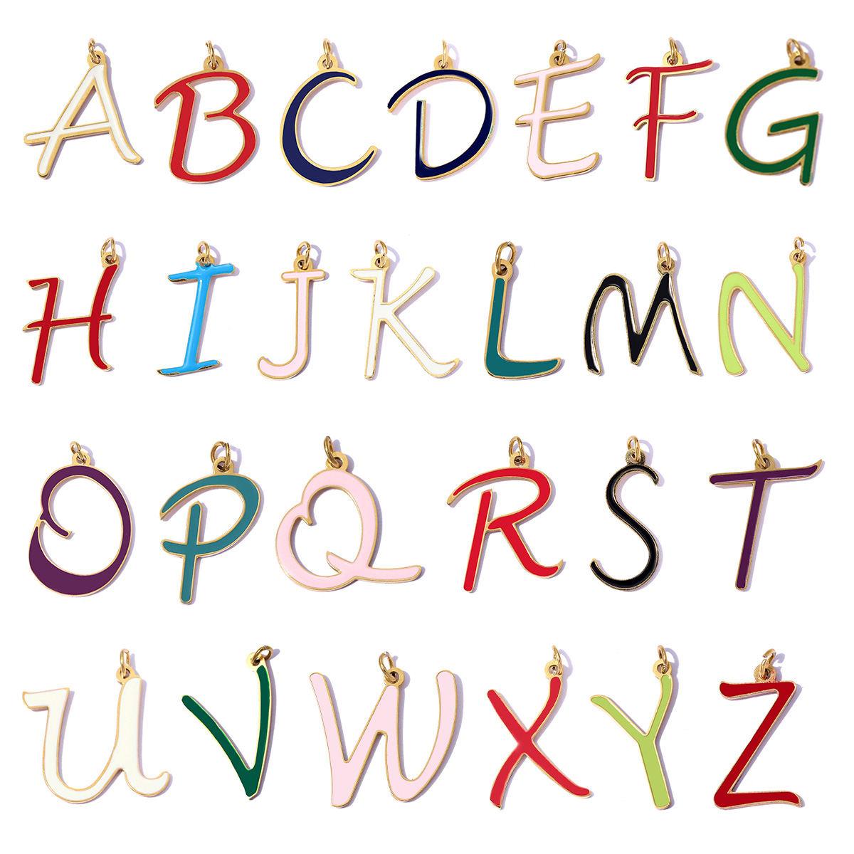 3 stks/partij Rvs Emaille A-Z  - Women Accessories Name In English recensie en prijs