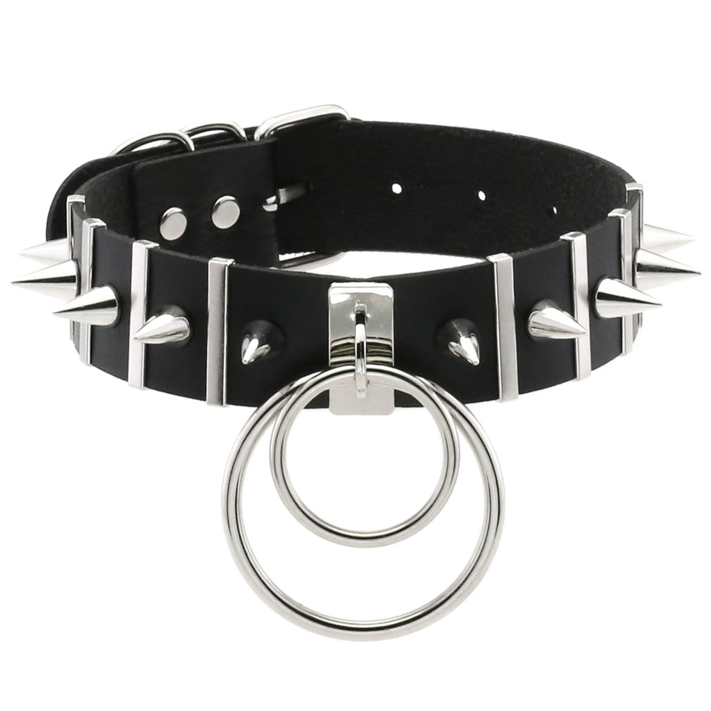 Grote Spikes Choker Lederen Kr - Women'S Emo Accessories recensie en prijs