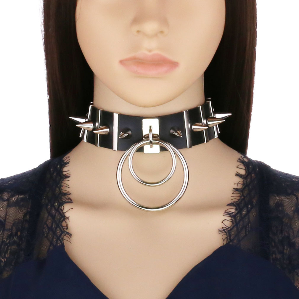 Grote Spikes Choker Lederen Kr - Women'S Emo Accessories recensie en prijs
