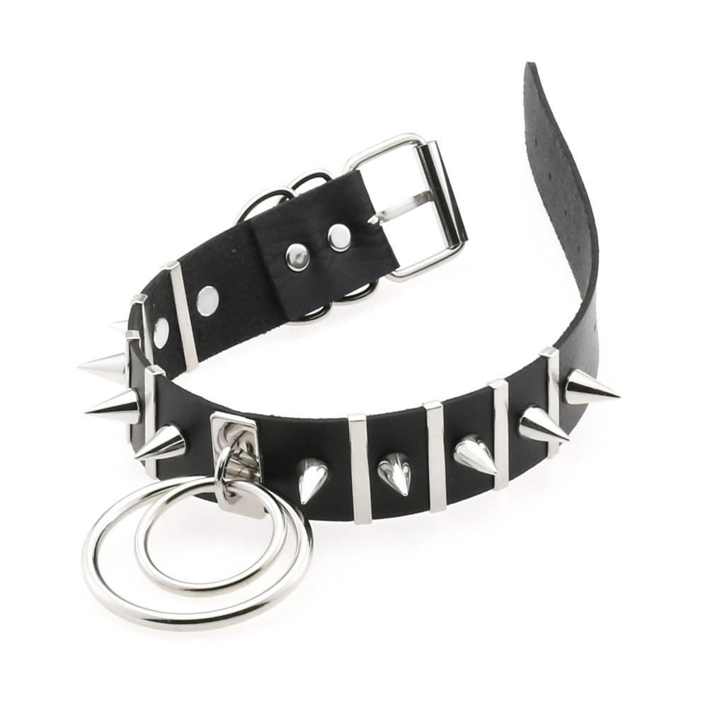 Grote Spikes Choker Lederen Kr - Women'S Emo Accessories recensie en prijs