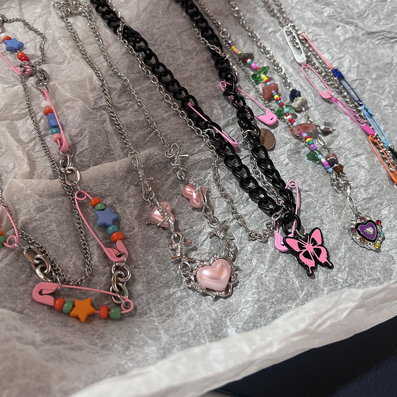 Vintage Y 2K Roze Pin Kraal Ch - Women'S Emo Accessories recensie en prijs